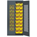 Mesh Door Security Cabinet - 36"W x 18"D x 78"H w/ with 36 bins