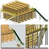 High Density Parts Handling Mezzanine, 31' x 32', 1,000 square feet with shelving and incline conveyor