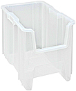 Clear View Heavy-Duty Stacking Containers -17-1/2" x 10-7/8" x 12-1/2", Carton of 4