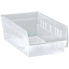 Clear View Economy Shelf Bins - 11-5/8" x 6-5/8" x 4", Carton of 30