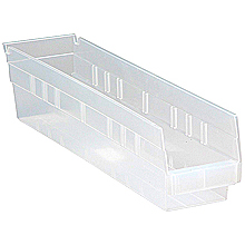 Clear View Economy Shelf Bins - 17-7/8" x 4-1/8" x 4", Carton of 20