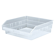 Clear View Economy Shelf Bins - 11-5/8" x 11-1/8" x 4", Carton of 8