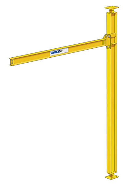Drop Cantilever Mast Jib Crane - 1/4 Ton Cap., 10' Span, 20' Ht.