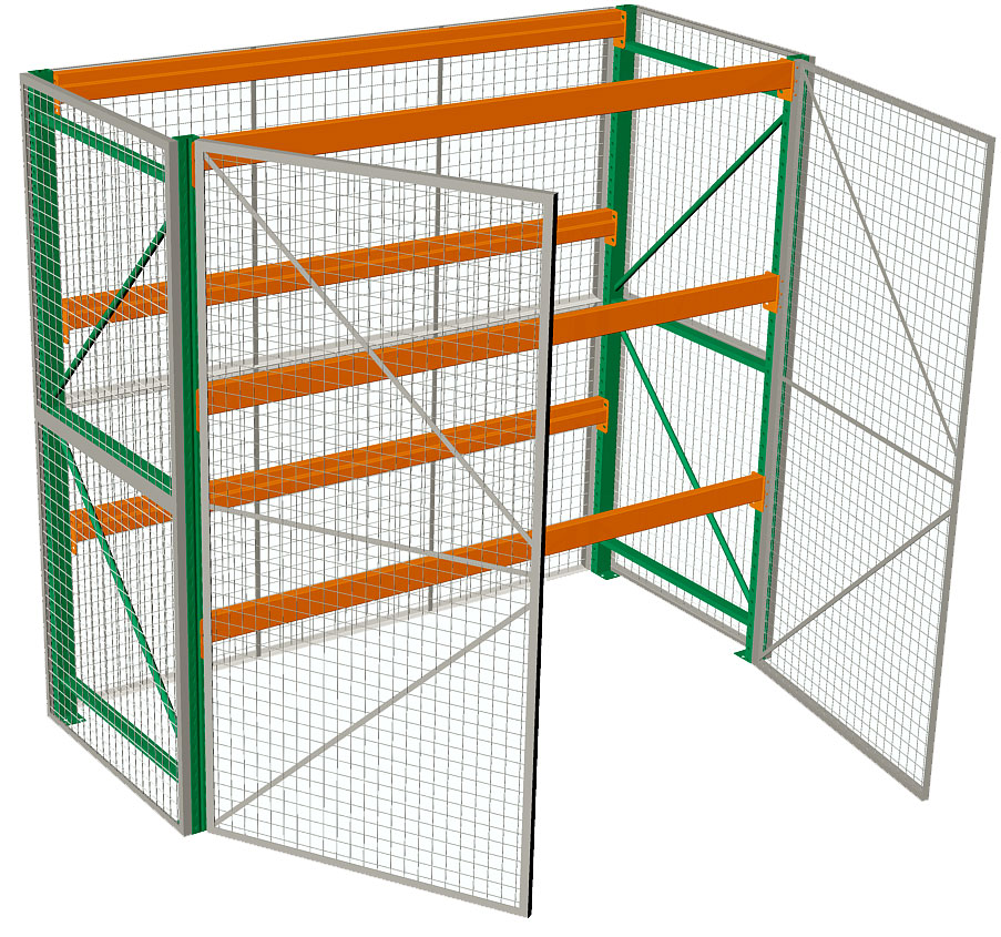 Pallet Rack with Security Cage 96