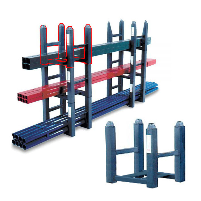 Stacking rack with pipe and tube storage