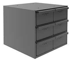 Modular Cabinet - 11-3/4"W x 12-5/16"D x 10-7/8"H, 6 Steel Drawers