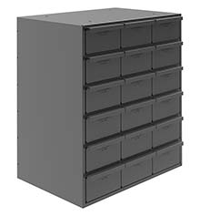 Modular Cabinet - 17-5/16"W x 12-5/16"D x 21-1/4"H, 18 Steel Drawers