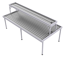 Two-Tier Flood Table for Growers - 4' x 8' with 1' x 8' Top, 48" Overall Height