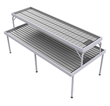 Two-Tier Flood Table for Growers - 4' x 8' with 2' x 8' Top, 48" Overall Height
