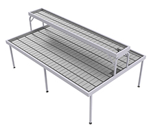Two-Tier Flood Table for Growers - 5' x 8' with 1' x 8' Top, 48" Overall Height