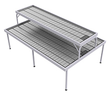 Two-Tier Flood Table for Growers - 5' x 8' with 2' x 8' Top, 48" Overall Height