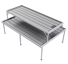 Two-Tier Flood Table for Growers - 5' x 8' with 3' x 8' Top, 48" Overall Height