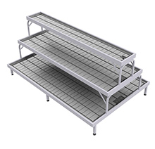 Three-Tier Flood Table for Growers - 5' x 8' with 3' x 8' and 1' x 8' Tops