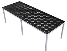 Aluminum Grow Table with Top Mounted Deck - 36"W x 96"L x 30"H