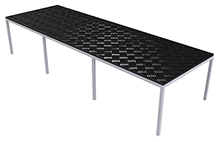Aluminum Grow Table with Top Mounted Deck - 48"W x 144"L x 30"H