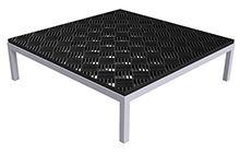 Aluminum Grow Bench with Drainage Deck - 48"W x 48"L x 13-1/4"H