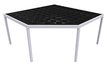 Aluminum Grow Table - Corner with Inset Deck, 62"W x 62"L x 30"H