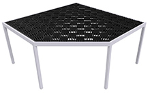 Aluminum Grow Table - Corner with Top Mounted Deck, 62"W x 62"L x 30"H