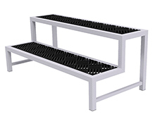 Stairstep Aluminum Grow Bench - Inset Deck, 2 Tier, 24"W x 50"L x 20"H
