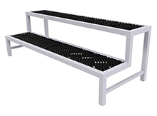 Stairstep Aluminum Grow Bench - Inset Deck, 2 Tier, 24"W x 62"L x 20"H