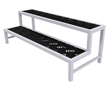Stairstep Aluminum Grow Bench - Top Mounted Deck, 2 Tier, 24"W x 60"L x 20"H