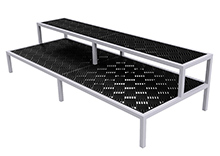 Two-Tier Aluminum Grow Table - Inset Deck, 39"W x 99"L x 24"H
