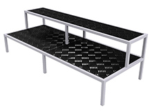 Two-Tier Aluminum Grow Table - Inset Deck, 39"W x 99"L x 30"H