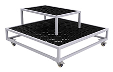 Mobile Grow Bench with Drainage Deck - 2-Tier, 4'W x 4'L x 25"H