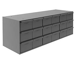 Modular Cabinet - 33-13/16"W x 12-5/16"D x 12-13/16"H, 18 Steel Drawers