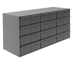 Modular Cabinet - 33-13/16"W x 12-1/4"D x 16-5/16"H, 24 Steel Drawers