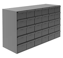 Modular Cabinet - 33-13/16"W x 12-1/4"D x 21-1/16"H, 30 Steel Drawers