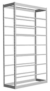Low Profile Rivet Shelving, 36"w x 18"d x 84"h, 350Lbs. Cap., 9 Shelves - Starter