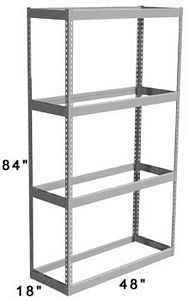Long Span Shelving, 48" x 18" x 84" No Decking, 1000 Lbs. Cap., Starter