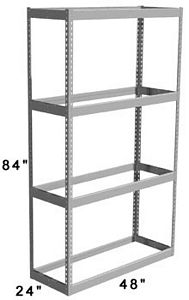 Long Span Shelving, 48" x 24" x 84" No Decking, 1000 Lbs. Cap., Starter