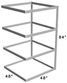 Long Span Shelving, 48" x 48" x 84" No Decking, 1400 Lbs. Cap., Adder