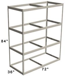 Long Span Shelving, 72" x 36" x 84" No Decking, 1000 Lbs. Cap., Starter