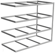 Long Span Shelving, 96" x 30" x 84" No Decking, 500 Lbs. Cap., Adder