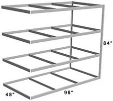 Long Span Shelving, 96" x 48" x 84" No Decking, 1000 Lbs. Cap., Adder