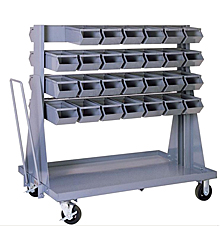 Mobile Rack w/ 56 Stacking Bins (15-1/2"L x 7-1/2"W x 6"H)
