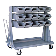 Mobile Rack w/ 30 Stacking Bins (15-1/2"L x 7-1/2"W x 6"H)