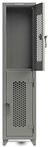 Extra Heavy Duty Locker, Ventilated, 2 Compartment, 18"W x 18"D x 75"H