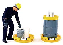 Spill Containment Drum Tray, With Grate