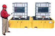 Twin IBC Spill Pallet - and drain