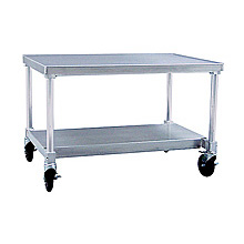 Mobile Aluminum Equipment Stand w/ Undershelf - 24"D x 24"H x 60"L