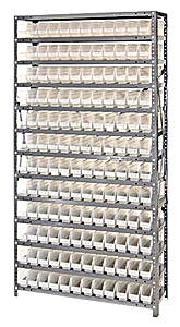 Shelf Bin Unit w/ 144 Economy Clear View Bins - 12" x 36" x 75"