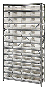 Shelf Bin Unit w/ 48 Economy Clear View Bins - 12" x 36" x 75"