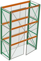 Pallet Rack with Security Cage - 108"w x 36"d x 144"h, 3 Beam Levels w/ 7320 lb. cap.
