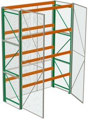 Pallet Rack with Security Cage - 96"w x 36"d x 144"h, 4 Beam Levels w/ 4000 lb. cap.
