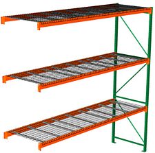 Pallet Rack with Wire Decking - Adder, 3 Beam Levels - 144"w x 36"d x 144"h - 8020 Cap. Beams