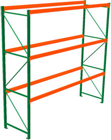 Pallet Rack Starter - 144w x 36d x 144h, 3 Beam Levels - 8020 Cap. Beams